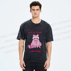 Unisex Crying Raccoon Life is Soup Im a Fork Printed Washed Tee