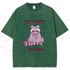 Unisex Crying Raccoon Life is Soup Im a Fork Printed Washed Tee