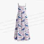 Pink And Blue Cats Maxi Dresses