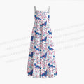 Pink And Blue Cats Maxi Dresses