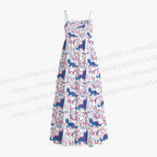 Pink And Blue Cats Maxi Dresses