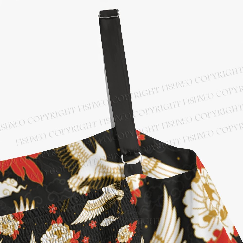 Japanese Vintage Crane Maxi Dresses