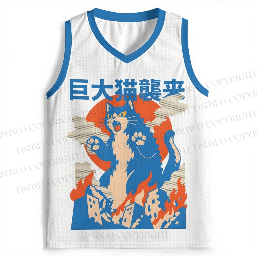 Giant Cat Monster Attack Jersey Tank