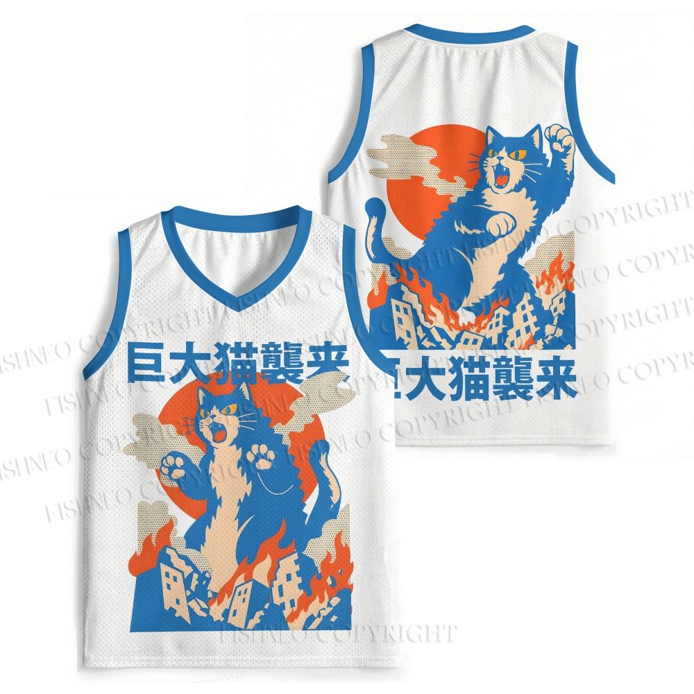 Giant Cat Monster Attack Jersey Tank