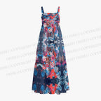 Tropical Coral Printed Maxi Dresses