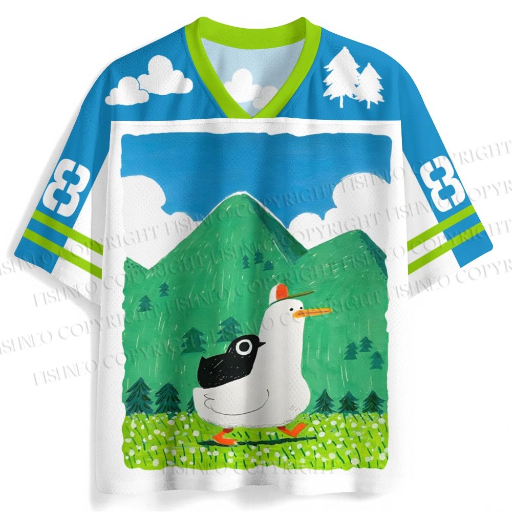 Chubby Goose With Crow Bird in Valley Jersey Shirts