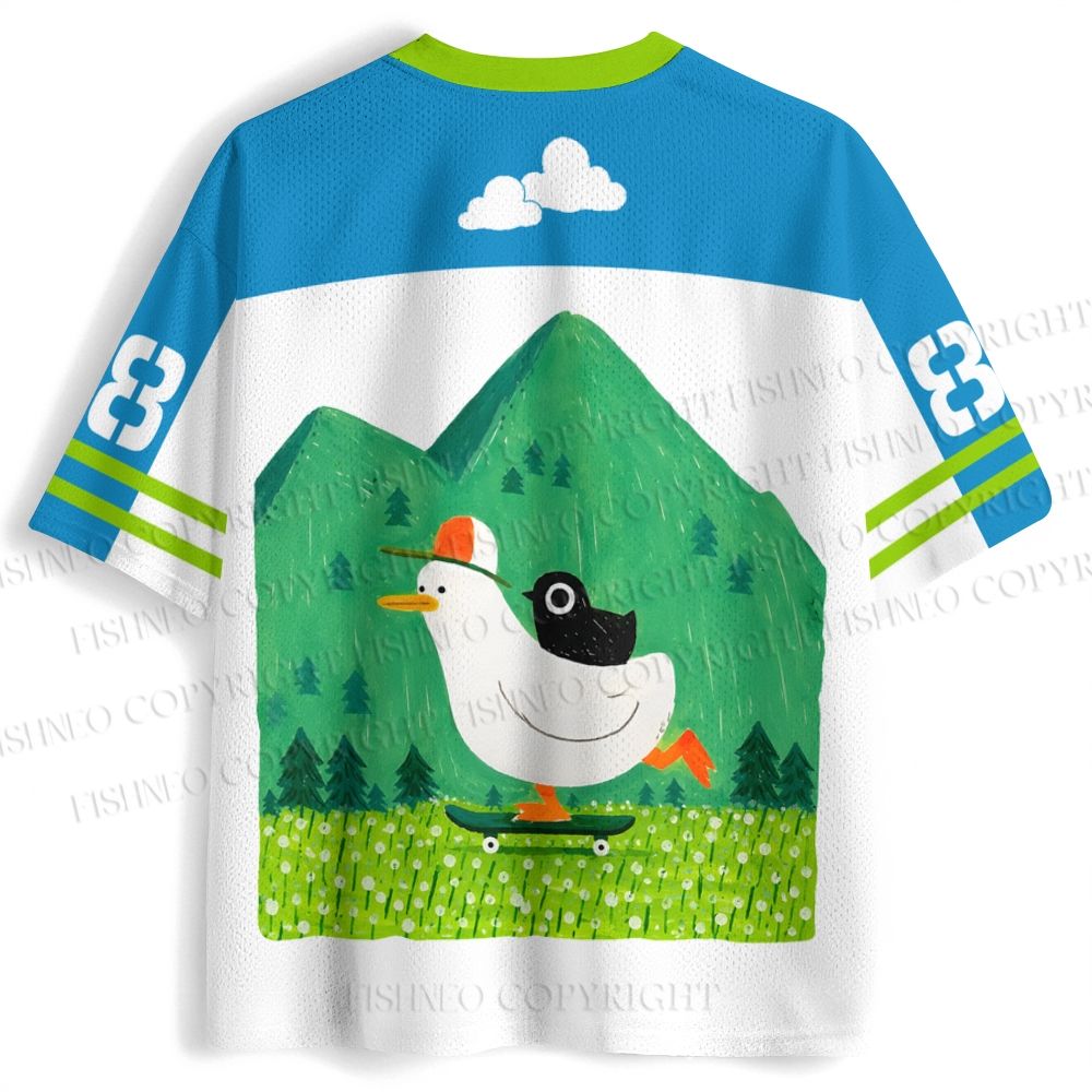 Chubby Goose With Crow Bird in Valley Jersey Shirts