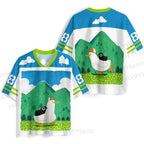 Chubby Goose With Crow Bird in Valley Jersey Shirts