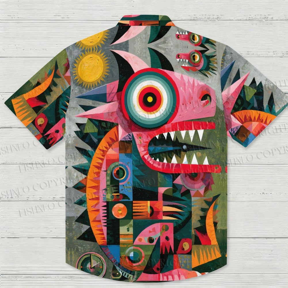 Abstract Lizard Printed Hawaiian Shirt