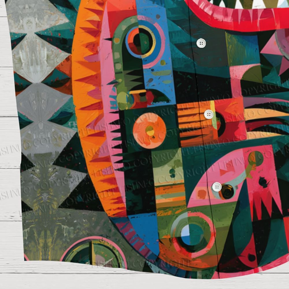 Abstract Lizard Printed Hawaiian Shirt