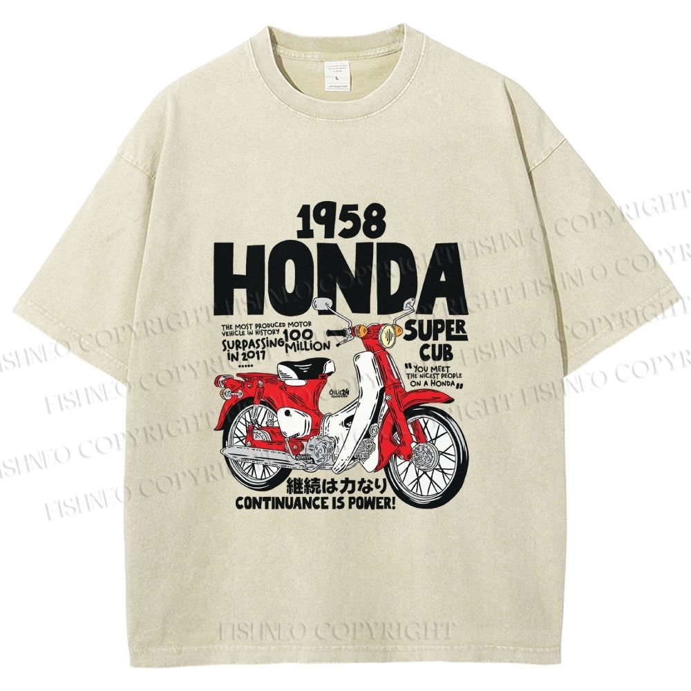 Unisex Honda Super Cub Printed Washed Tee