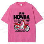 Unisex Honda Super Cub Printed Washed Tee