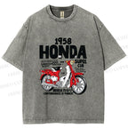 Unisex Honda Super Cub Printed Washed Tee