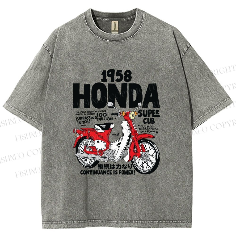 Unisex Honda Super Cub Printed Washed Tee