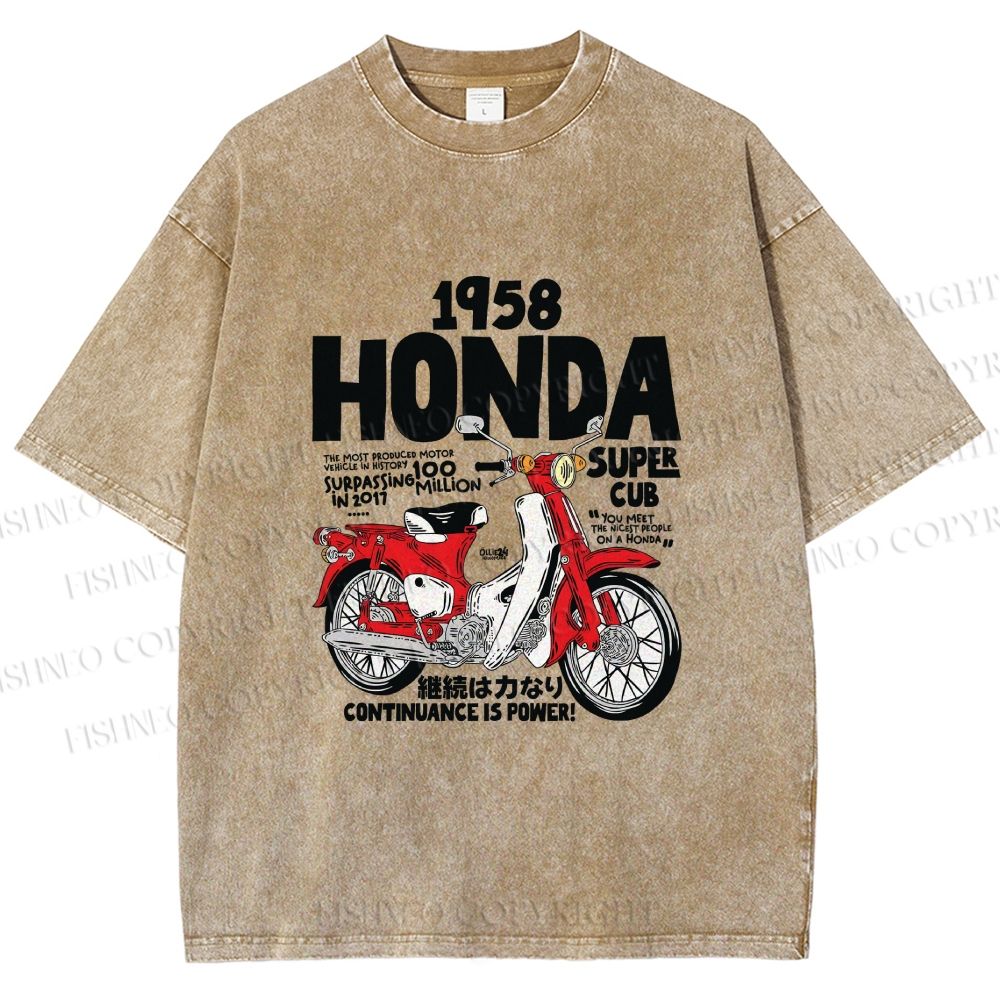 Unisex Honda Super Cub Printed Washed Tee