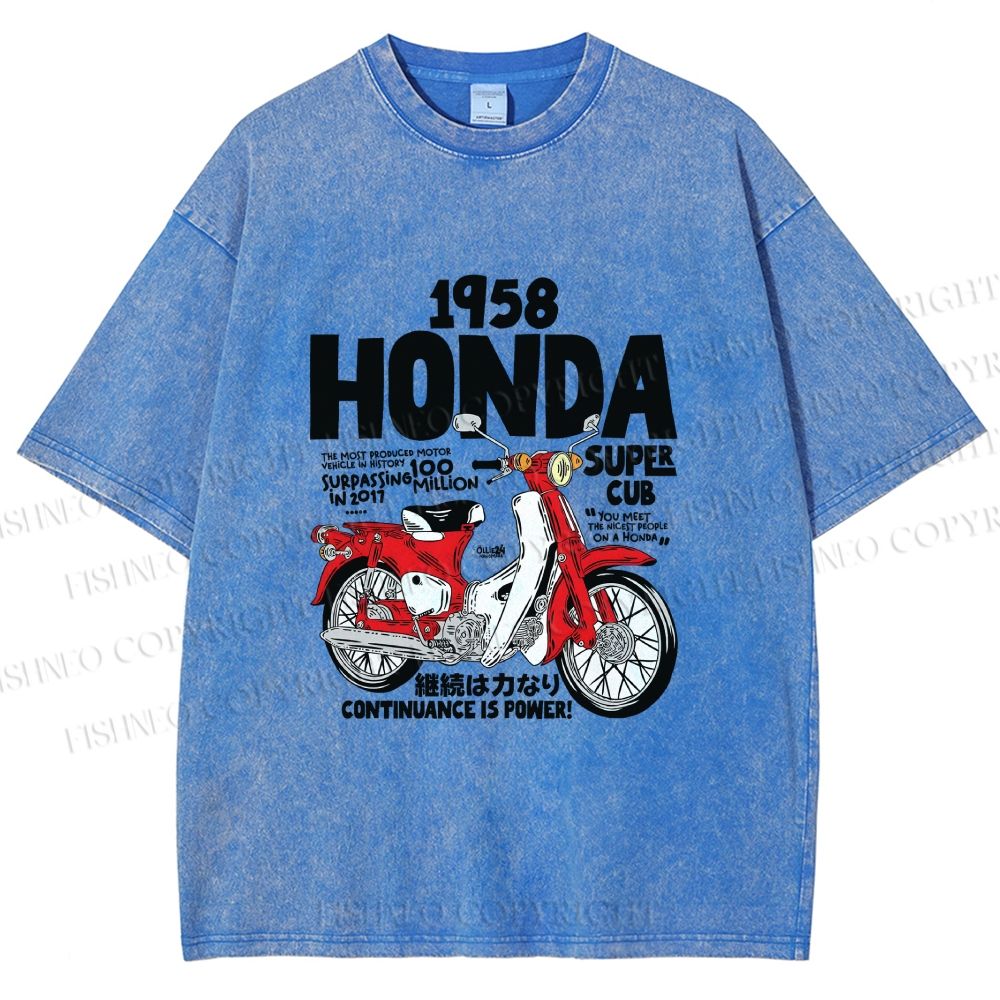 Unisex Honda Super Cub Printed Washed Tee