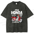 Unisex Honda Super Cub Printed Washed Tee
