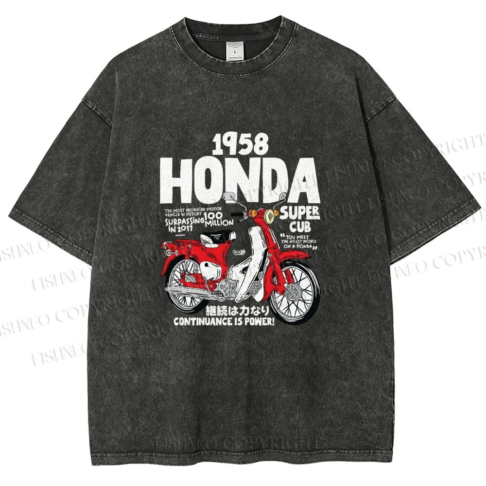 Unisex Honda Super Cub Printed Washed Tee