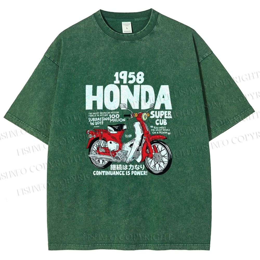 Unisex Honda Super Cub Printed Washed Tee