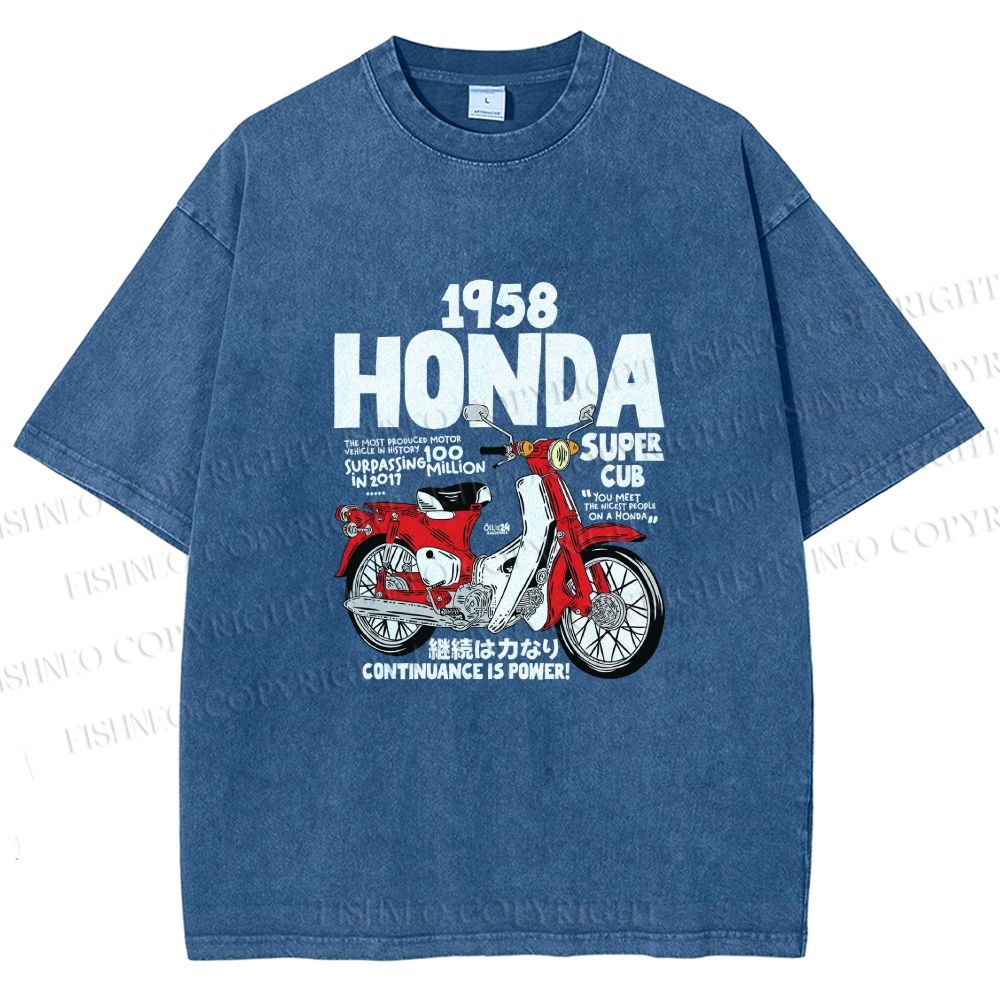 Unisex Honda Super Cub Printed Washed Tee