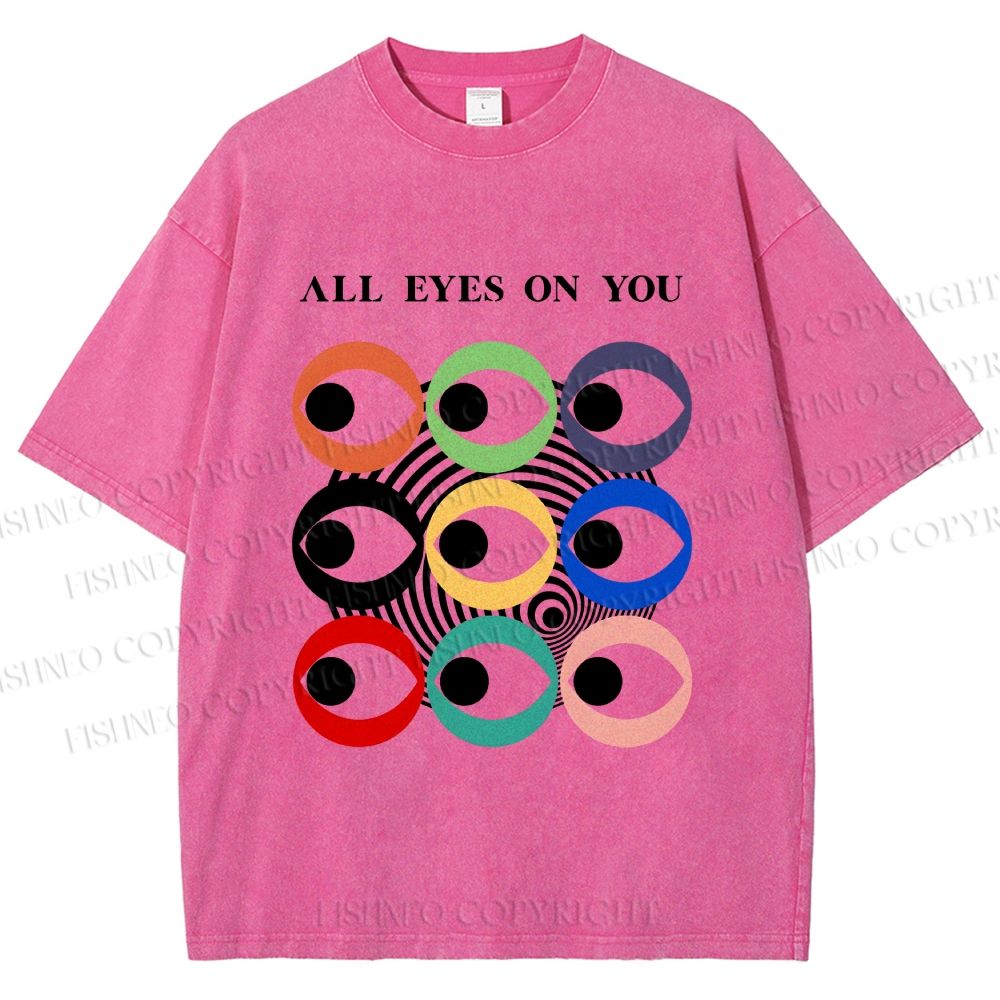 Unisex All Eyes On You Printed Washed Tee