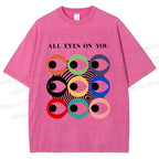 Unisex All Eyes On You Printed Washed Tee