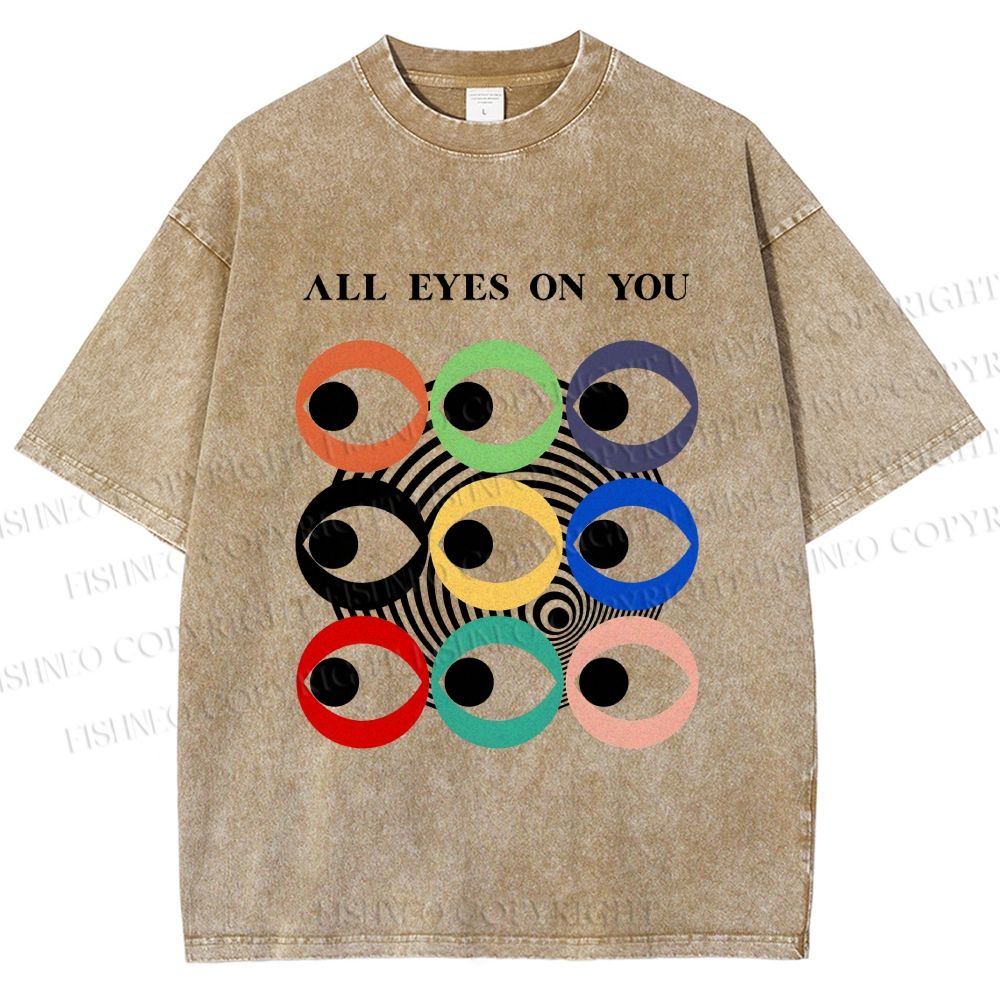 Unisex All Eyes On You Printed Washed Tee