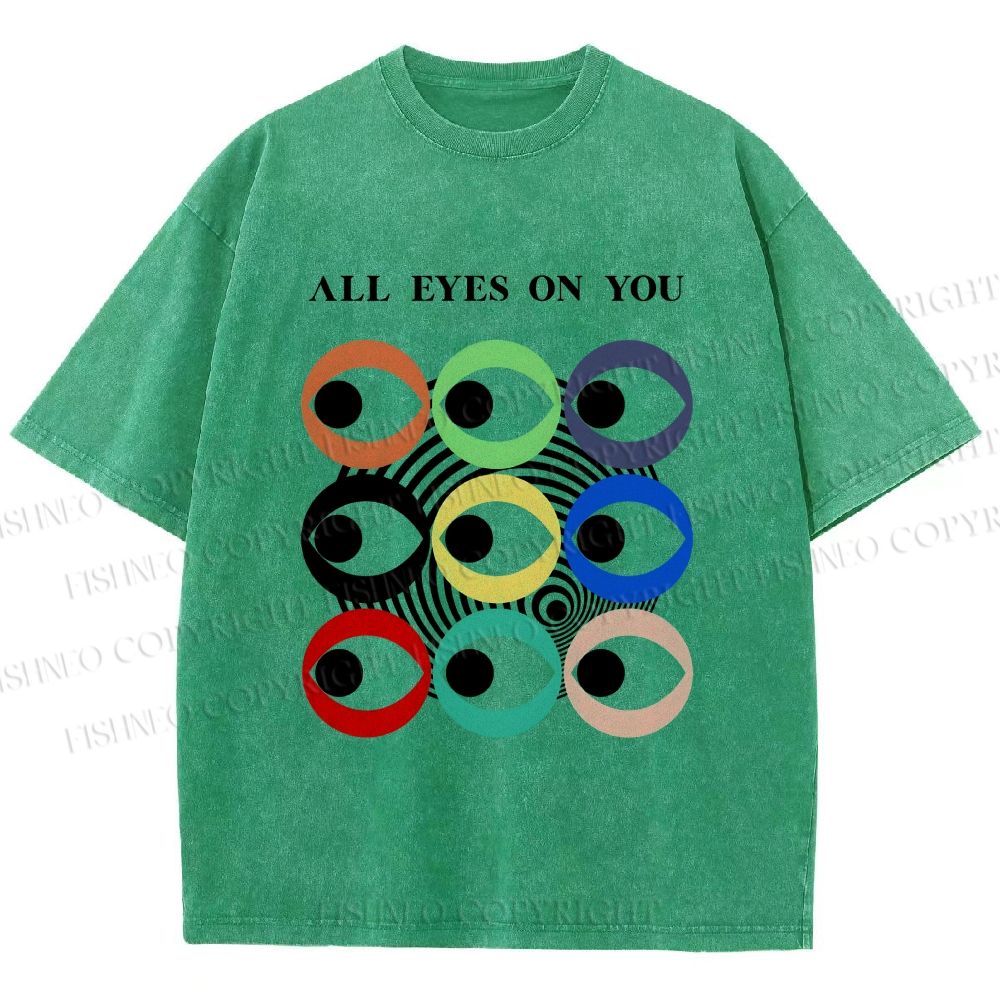 Unisex All Eyes On You Printed Washed Tee