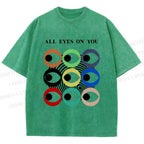 Unisex All Eyes On You Printed Washed Tee