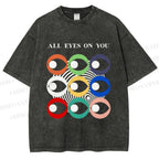 Unisex All Eyes On You Printed Washed Tee