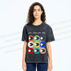 Unisex All Eyes On You Printed Washed Tee