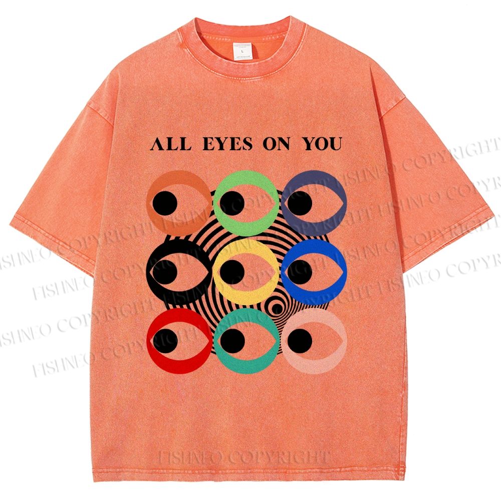 Unisex All Eyes On You Printed Washed Tee