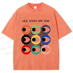Unisex All Eyes On You Printed Washed Tee