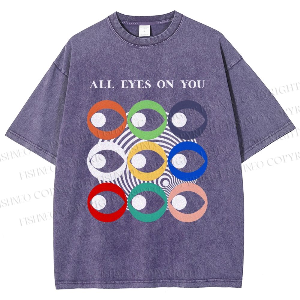 Unisex All Eyes On You Printed Washed Tee