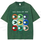 Unisex All Eyes On You Printed Washed Tee
