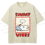 Unisex Sunday Vibes Printed Washed Tee