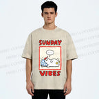 Unisex Sunday Vibes Printed Washed Tee