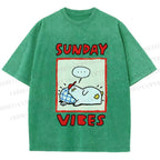 Unisex Sunday Vibes Printed Washed Tee