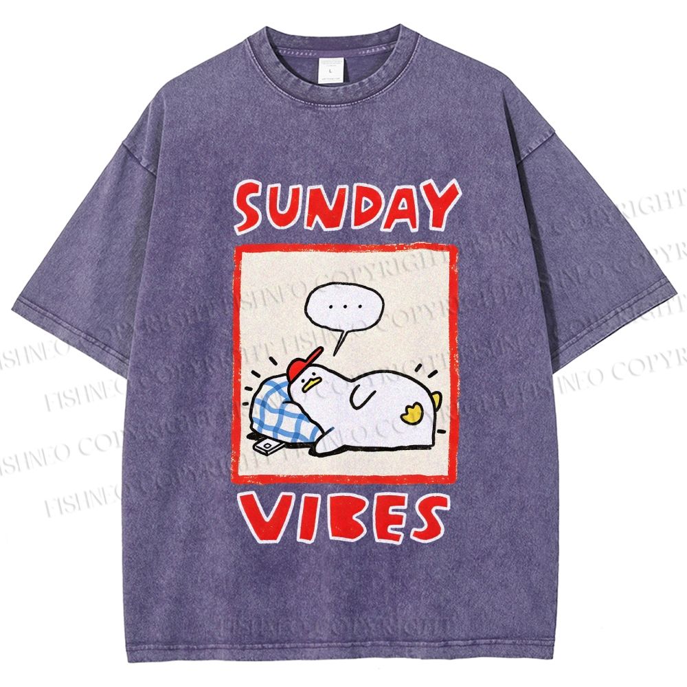 Unisex Sunday Vibes Printed Washed Tee