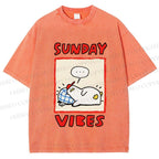 Unisex Sunday Vibes Printed Washed Tee