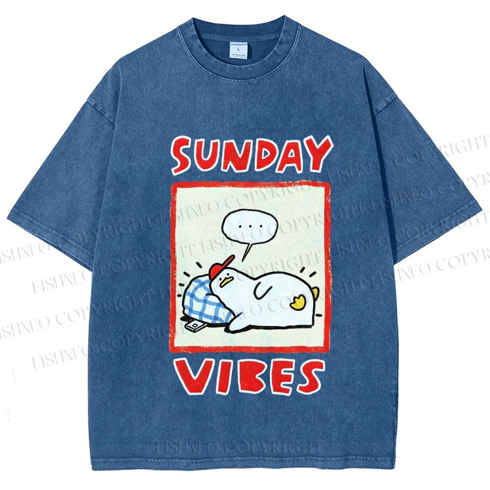 Unisex Sunday Vibes Printed Washed Tee