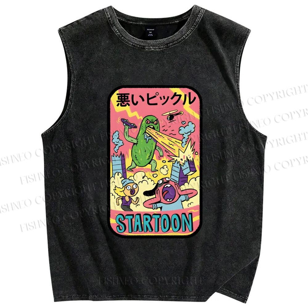 Unisex Dill with It Printed Washed Tank Top