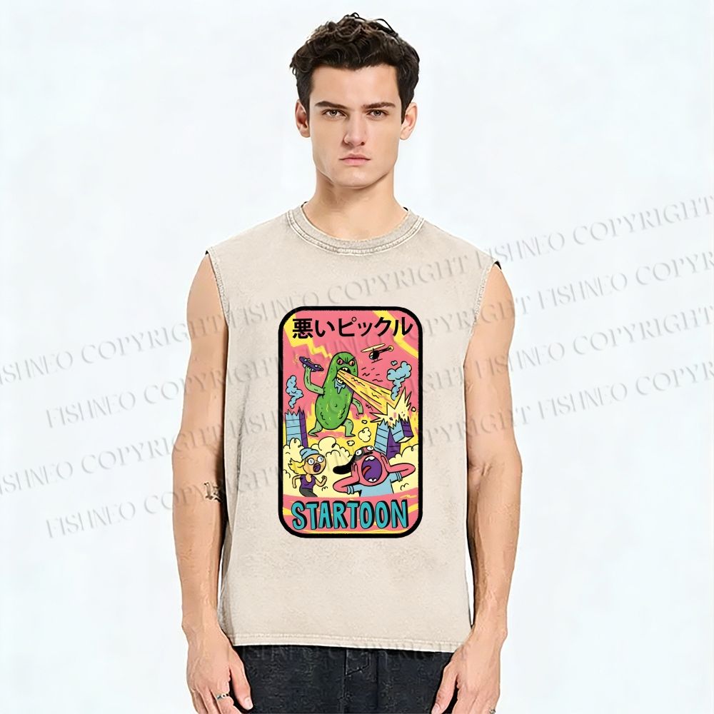 Unisex Dill with It Printed Washed Tank Top