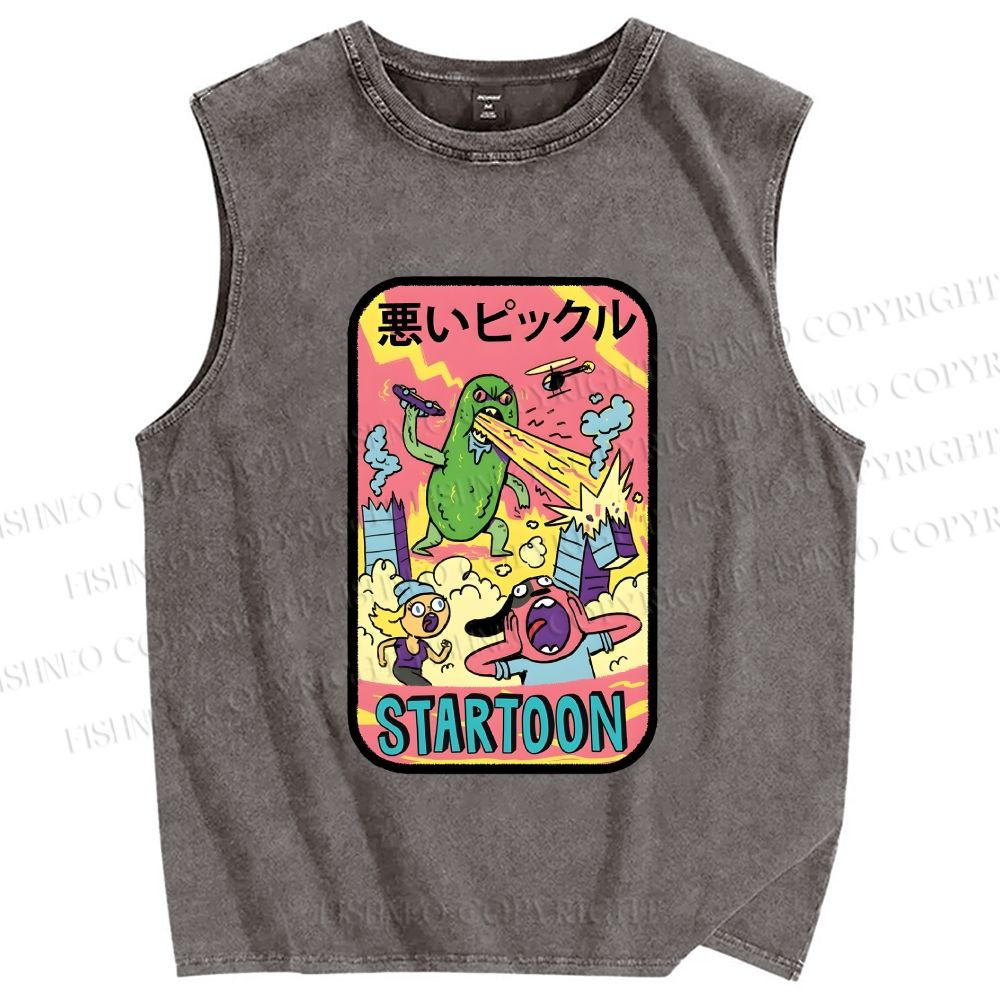 Unisex Dill with It Printed Washed Tank Top