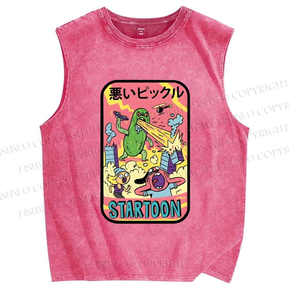 Unisex Dill with It Printed Washed Tank Top