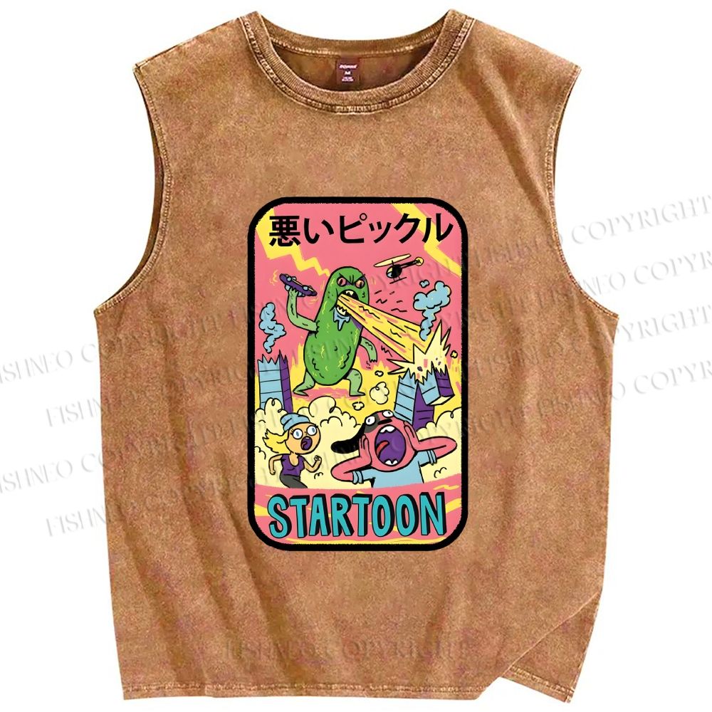 Unisex Dill with It Printed Washed Tank Top