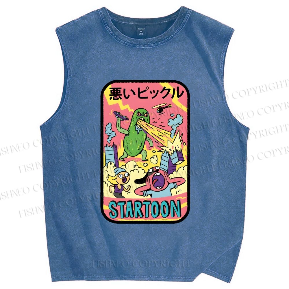 Unisex Dill with It Printed Washed Tank Top