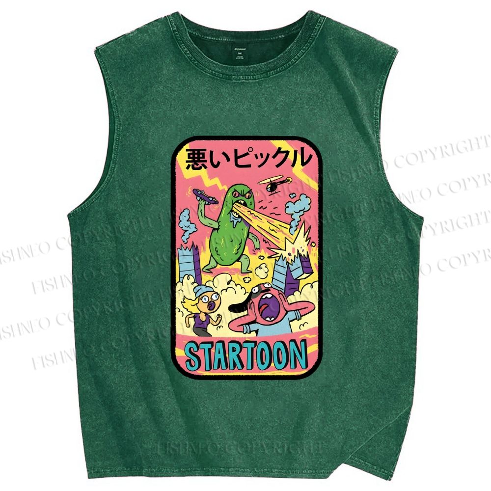 Unisex Dill with It Printed Washed Tank Top