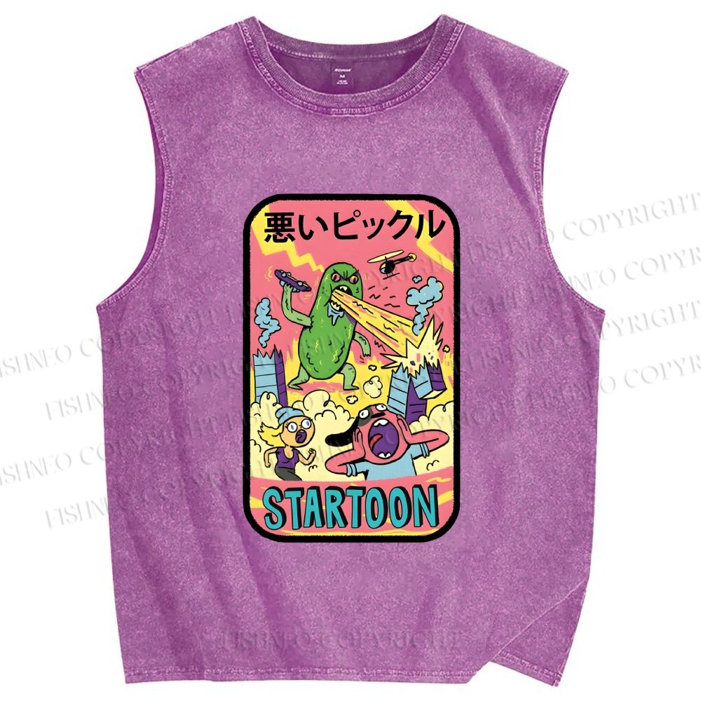 Unisex Dill with It Printed Washed Tank Top