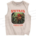 Unisex Deep-sea Octopus Printed Washed Tank Top